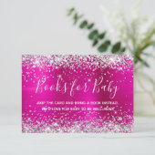 Silver Glitzer Hot Pink Foil Books for Baby Begleitkarte (Stehend Vorderseite)
