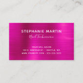 Silver Glitzer Hot Pink Foil Girly Signature Visitenkarte (Rückseite)