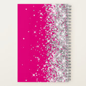 Silver Glitzer Hot Pink Moderne Girly Signature Notizblock (Rückseite)