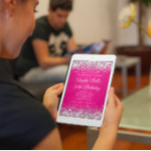 Silver Glitzer Hot Pink Monogram 50. Geburtstag Einladung