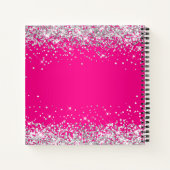 Silver Glitzer Hot Pink Ombre 50th Birthday Guest Notizblock (Rückseite)