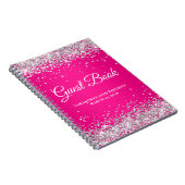 Silver Glitzer Hot Pink Ombre Birthday Guest Notizblock (Rechte Seite)