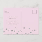 Silver Glitzer Image Pink Wedding Save the Date Postkarte (Rückseite)