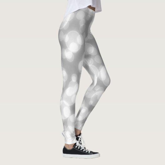 Silver Glitzer Imitate Foil Bokeh Leggings (Rechts)