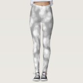 Silver Glitzer Imitate Foil Bokeh Leggings (Vorderseite)