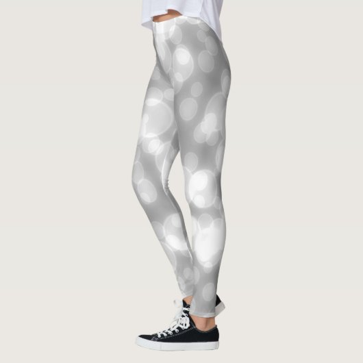 Silver Glitzer Imitate Foil Bokeh Leggings (Links)
