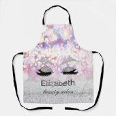 Silver Glitzer Imitate Lashes, Rainbow Bokeh Schürze (Vorderseite)