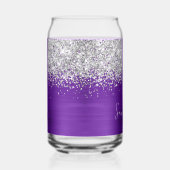 Silver Glitzer Indigo Lila Glam Name Dosenglas (Rechts)