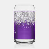 Silver Glitzer Indigo Lila Glam Name Dosenglas (Links)