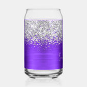 Silver Glitzer Indigo Violet Glam Name Dosenglas (Rechts)