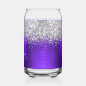 Silver Glitzer Indigo Violet Glam Name Dosenglas (Links)