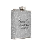 Silver Glitzer Individuelle Name Flachmann (Rechts)