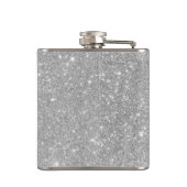 Silver Glitzer Individuelle Name Flachmann (Rückseite)