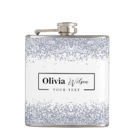 Silver Glitzer Individuelle Name Flask Flachmann