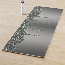 Silver Glitzer Individuelle Name Yogamatte