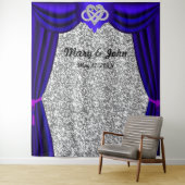 Silver Glitzer Infinity Heart Blue Vorhang Wandteppich (Beispiel)