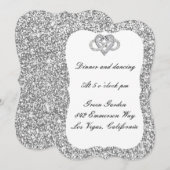 Silver Glitzer Infinity Heart Empfang Card Einladung (Vorne/Hinten)