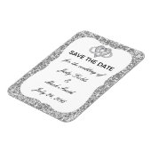 Silver Glitzer Infinity Heart Speichern Sie das Da Magnet (Linke Seite)