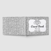 Silver Glitzer Infinity Heart Wedding Gästebuch (Voll)