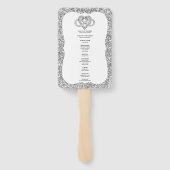 Silver Glitzer Infinity Heart Wedding Program Fans Fächer (Rückseite)