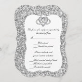 Silver Glitzer Infinity Heavy Response Card Einladung (Vorne/Hinten)