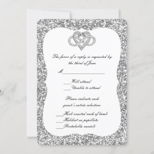 Silver Glitzer Infinity Heavy Response Card Einladung