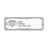 Silver Glitzer Infinity Herd Address Labels (Vorne)