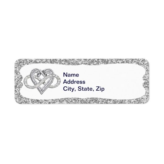 Silver Glitzer Infinity Herd Address Labels (Vorne)