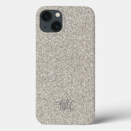 Silver Glitzer INITIALS Glam Luxus Modernes Cool Case-Mate iPhone Hülle