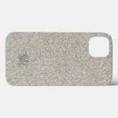 Silver Glitzer INITIALS Glam Luxus Modernes Cool Case-Mate iPhone Hülle (Rückseite (Horizontal))