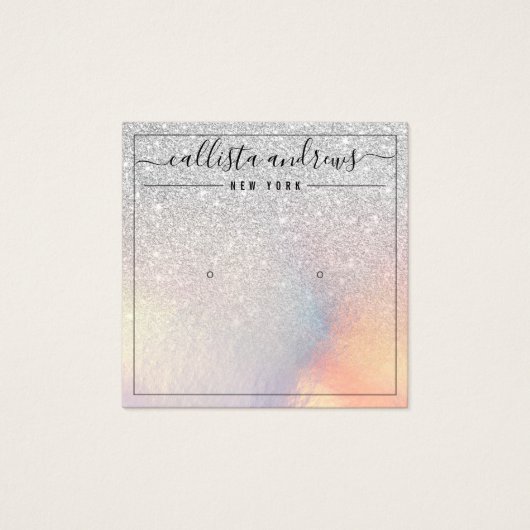 Silver Glitzer Iridescent Earring Display Card (Vorderseite)