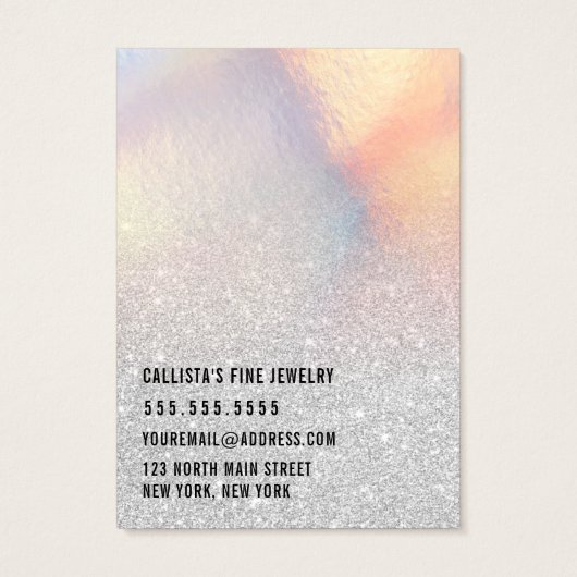 Silver Glitzer Iridescent Earring Display Card (Rückseite)