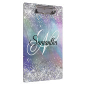 Silver Glitzer Iridescent Foil Extravagant Mit Mon Klemmbrett (Rechts)