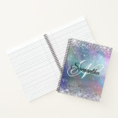 Silver Glitzer Iridescent Foil Extravagant Mit Mon Notizblock (Innenseite)