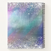 Silver Glitzer Iridescent Foil Extravagant Mit Mon Notizblock (Rückseite)