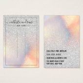 Silver Glitzer Iridescent Hair Clip Display Card (Vorne & Hinten)