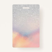 Silver Glitzer Iridescent Holographic Gradient Ausweis (Rückseite)