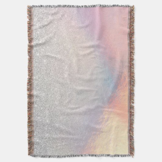 Silver Glitzer Iridescent Holographic Gradient Decke (Vorderseite Vertikal)