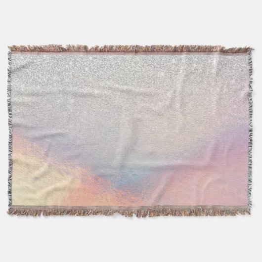Silver Glitzer Iridescent Holographic Gradient Decke (Vorderseite)