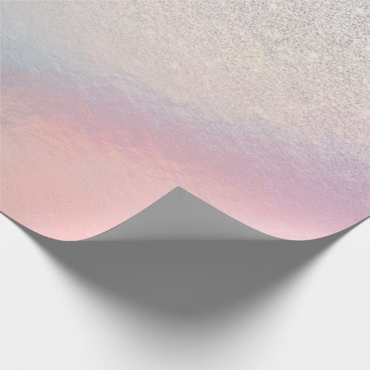 Silver Glitzer Iridescent Holographic Gradient Geschenkpapier (Ecke)