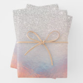 Silver Glitzer Iridescent Holographic Gradient Geschenkpapier Set (Beispiel)
