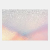 Silver Glitzer Iridescent Holographic Gradient Geschenkpapier Set (Vorderseite)