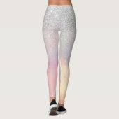 Silver Glitzer Iridescent Holographic Gradient Leggings (Rückseite)