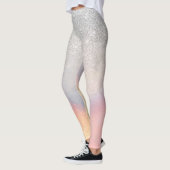 Silver Glitzer Iridescent Holographic Gradient Leggings (Links)