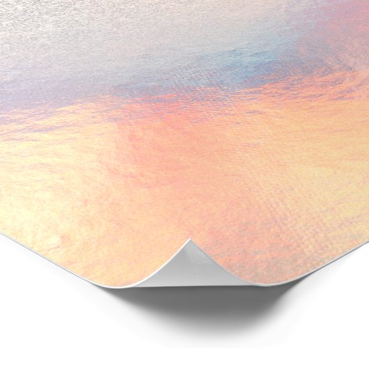 Silver Glitzer Iridescent Holographic Gradient Poster (Ecke)