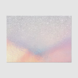 Silver Glitzer Iridescent Holographic Gradient Seidenpapier