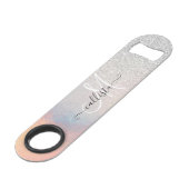 Silver Glitzer Iridescent Holographic Gradient Speed Flaschenöffner (Vorderseite Schrägansicht)