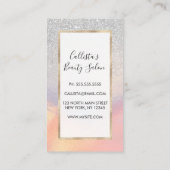 Silver Glitzer Iridescent Holographic Gradient Treuekarte (Rückseite)