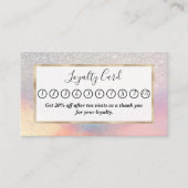 Silver Glitzer Iridescent Holographic Gradient Treuekarte (Vorderseite)