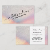 Silver Glitzer Iridescent Holographic Gradient Visitenkarte (Vorne/Hinten)